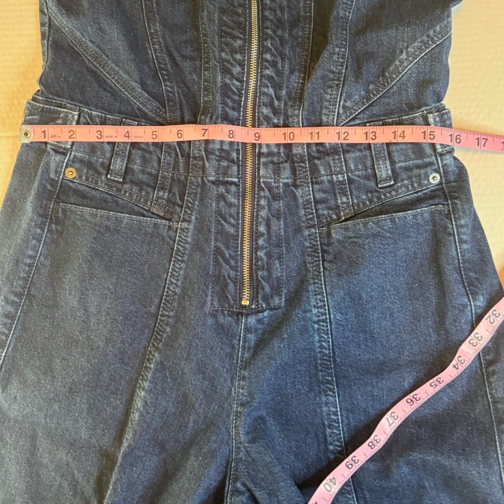 NWT Universal Thread Sleeveless Denim Jumpsuit Zip Front Coveralls Size 6 Blue - Picture 8 of 14
